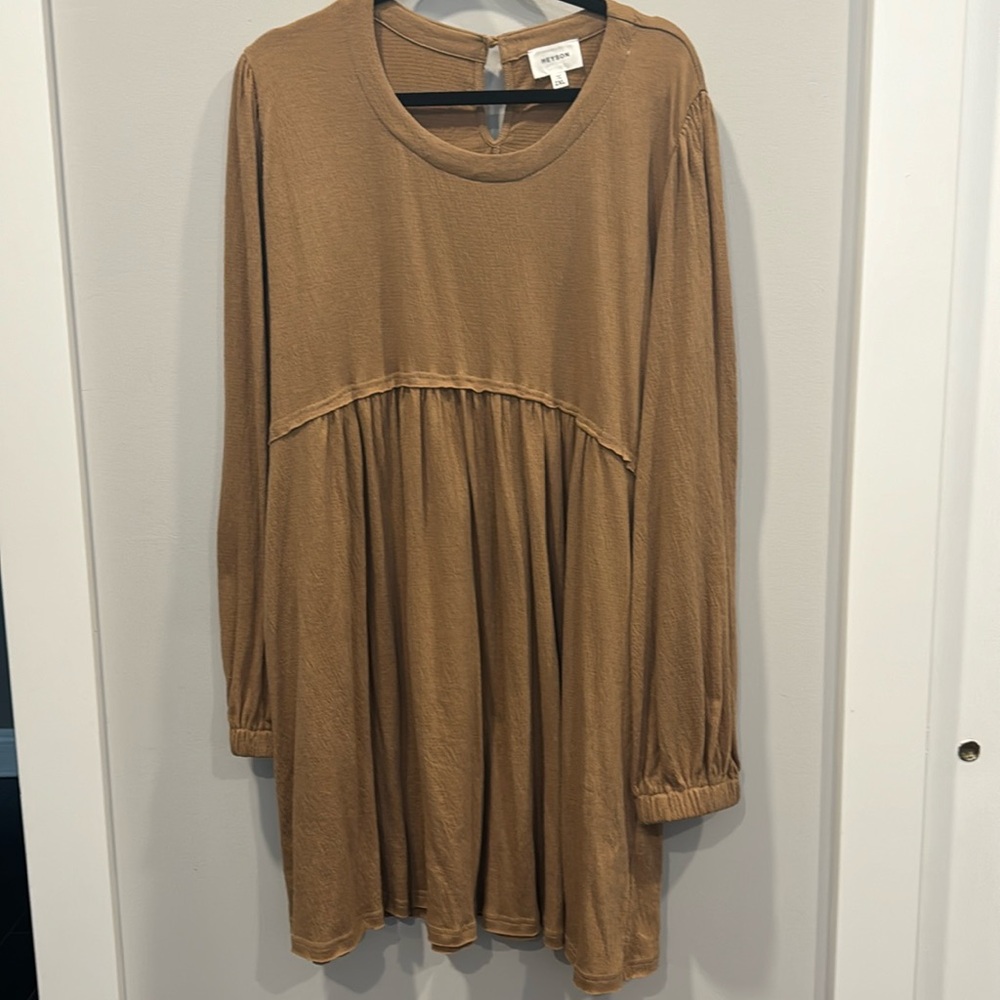 Women's Long Sleeve Dress in Tan